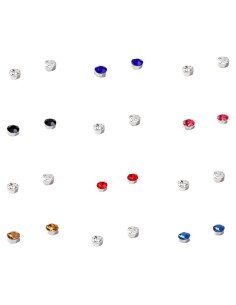 Pendientes Magnéticos de Cristal NC 24 Pcs 4mm Sin Perforación