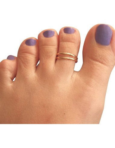 Anillo ajustable de doble banda dorada MiYa Creations