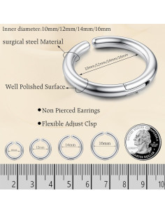 Pendientes Clip Hipoalergénicos YADOCA 8 Piezas Sin Perforación 2