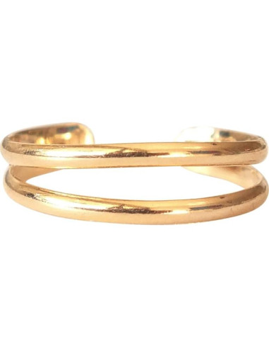 Anillo ajustable de doble banda dorada MiYa Creations
