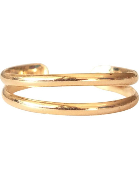Anillo ajustable de doble banda dorada MiYa Creations