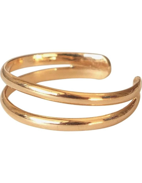 Anillo ajustable de doble banda dorada MiYa Creations