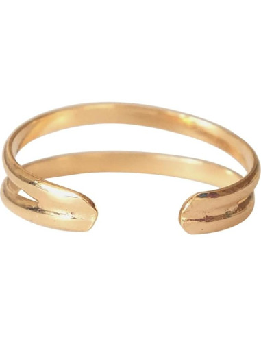 Anillo ajustable de doble banda dorada MiYa Creations