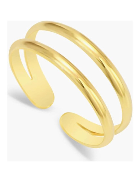 Anillo ajustable de doble banda dorada MiYa Creations