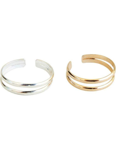 Anillo ajustable de doble banda dorada MiYa Creations