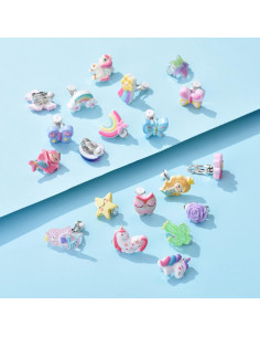 40 Pares de Pendientes de Clip Hipoalergénicos para Niñas 2