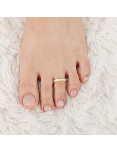 Anillo Abierto Ajustable Plata Esterlina 925 Aros y Bucles CZ