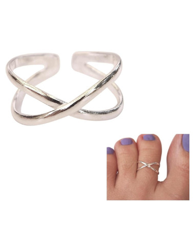 Anillo ajustable de plata esterlina 925 MiYa - Cruzada