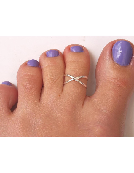 Anillo ajustable de plata esterlina 925 MiYa - Cruzada