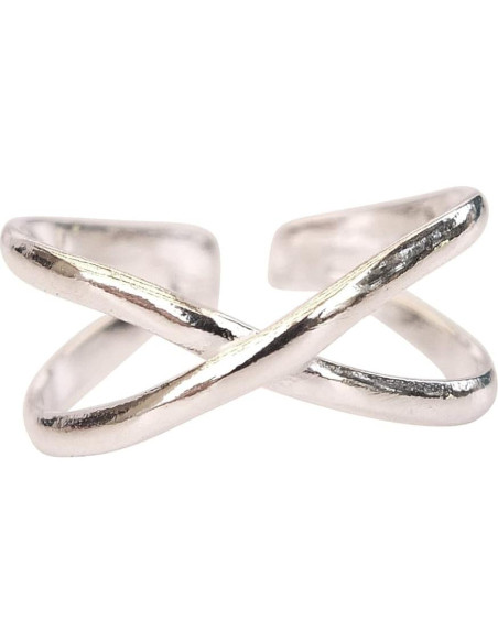 Anillo ajustable de plata esterlina 925 MiYa - Cruzada
