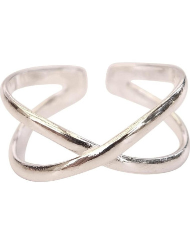 Anillo ajustable de plata esterlina 925 MiYa - Cruzada