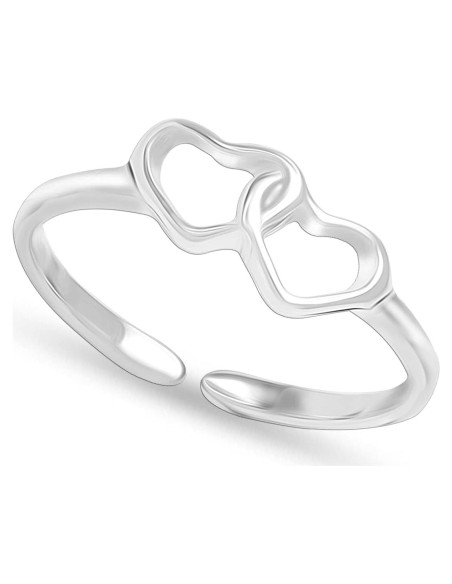 Anillo de Dedo de Plata Esterlina 925 LeCalla Ajustable 5mm Anillo de Dedo de Plata Esterlina 925 LeCalla Ajustable 5mm