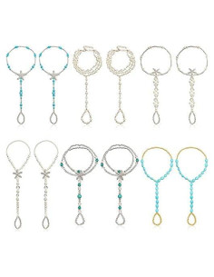 Cadenas para Pies Hicarer 12 Piezas con Anillos para Dedos