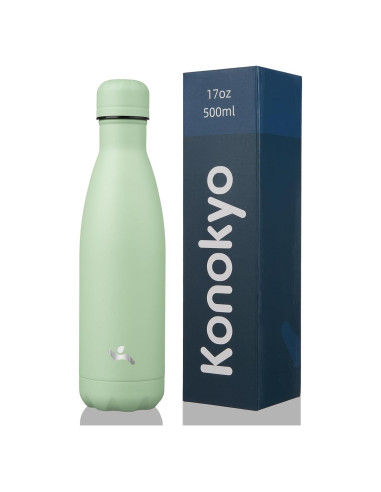 Botella de Agua Aislada Konokyo 500 ml Doble Pared Verde