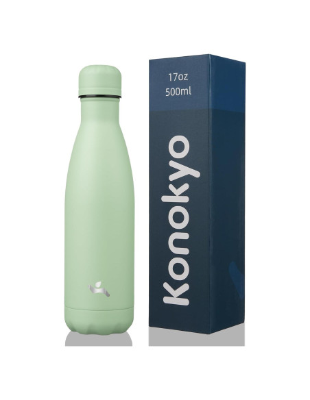 Botella de Agua Aislada Konokyo 500 ml Doble Pared Verde