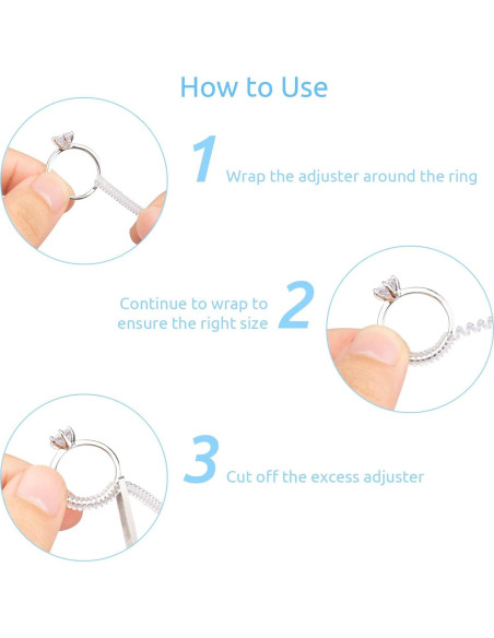 Ajustador de Anillo REIDEA Transparente Antideslizante - 12 Piezas