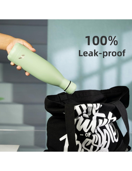 Botella de Agua Aislada Konokyo 500 ml Doble Pared Verde