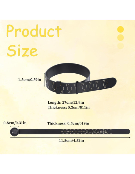 Kit Medidor de Tamaño de Anillo y Pulsera ElevateTech 2 Pcs