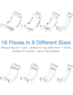 Ajustadores de Tamaño de Anillo Hicarer 16 Pcs Silicona 2