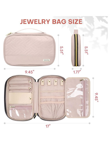 Estuche Organizador de Joyas TBTOTRA Rosa 24x14cm