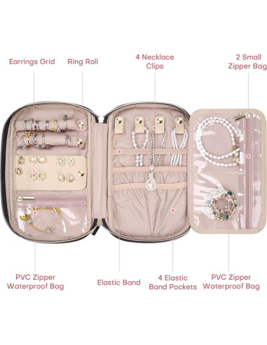 Estuche Organizador de Joyas TBTOTRA Rosa 24x14cm