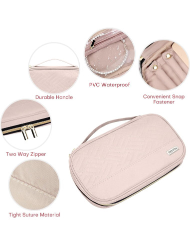 Estuche Organizador de Joyas TBTOTRA Rosa 24x14cm