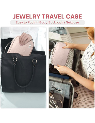 Estuche Organizador de Joyas TBTOTRA Rosa 24x14cm