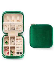 Estuche de Joyería de Viaje ZPROW Verde Esmeralda 10x10x5cm