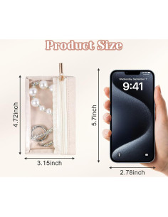 12 Bolsas de Joyería de Viaje Jeqqinuz con Cremallera Terciopelo 2