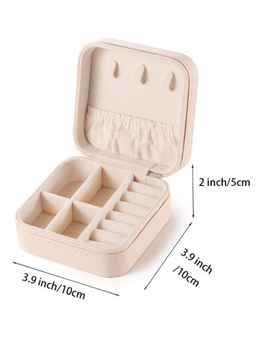 Estuche de Joyería de Viaje Pewmog Rosa 10x10x5 cm