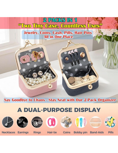 Paquete de 2 Organizadores de Joyería D95COCC Compactos