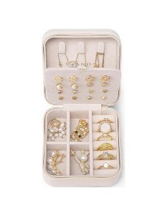 Estuche de Joyería de Viaje Vlando Blanco 10.2x10.2x5.3cm