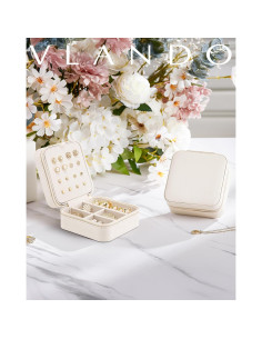 Estuche de Joyería de Viaje Vlando Blanco 10.2x10.2x5.3cm 2