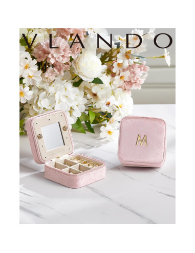 Organizador de Joyería de Viaje Vlando Rosa 10x10x5 cm