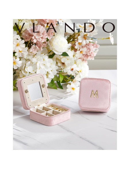 Organizador de Joyería de Viaje Vlando Rosa 10x10x5 cm