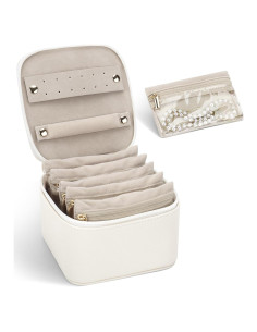 Caja de Joyería Pequeña DesignSter Beige con 6 Bolsas de Terciopelo