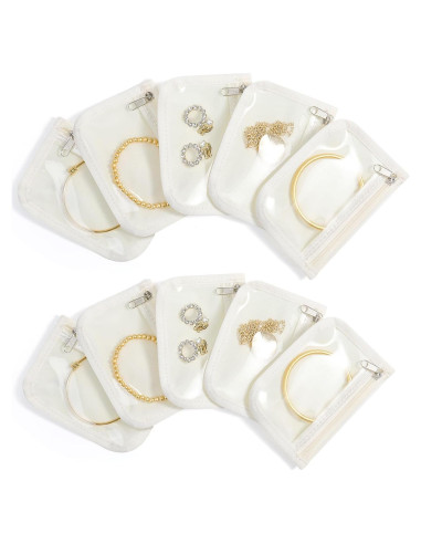 10 Bolsas de Joyería Transparente HOMEHIVE con Cremallera