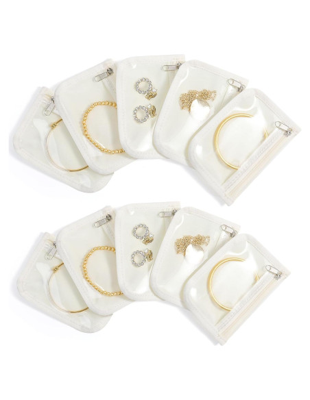 10 Bolsas de Joyería Transparente HOMEHIVE con Cremallera