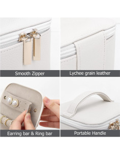 Caja de Joyería Pequeña DesignSter Beige con 6 Bolsas de Terciopelo 2