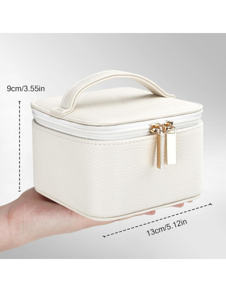 Caja de Joyería Pequeña DesignSter Beige con 6 Bolsas de Terciopelo