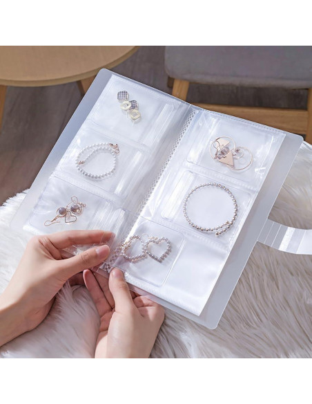 Álbum de Joyería GSHLLO Transparente 11.5x21.7cm 60 Bolsillos Álbum de Joyería GSHLLO Transparente 11.5x21.7cm 60 Bolsillos