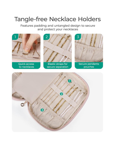 Estuche de Viaje para Joyería BAGSMART Rosa 24.9x15.5cm