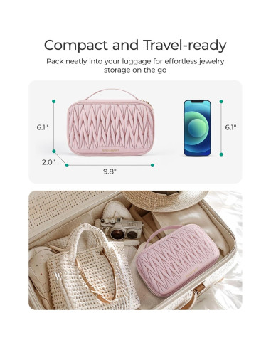 Estuche de Viaje para Joyería BAGSMART Rosa 24.9x15.5cm
