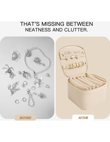 Estuche de Joyería de Viaje LFC FormuLa Beige 13x13x8.4cm