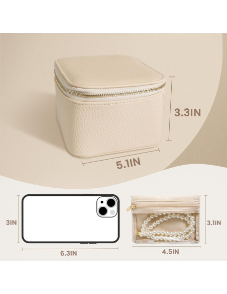 Estuche de Joyería de Viaje LFC FormuLa Beige 13x13x8.4cm
