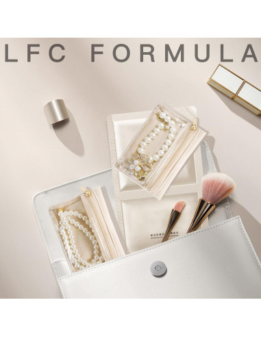 Estuche de Joyería de Viaje LFC FormuLa Beige 13x13x8.4cm