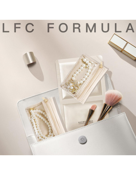 Estuche de Joyería de Viaje LFC FormuLa Beige 13x13x8.4cm