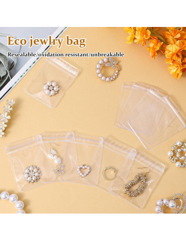 20 Bolsas de Joyería Antitarnish PVC Ymapinc 6x8 cm Transparente