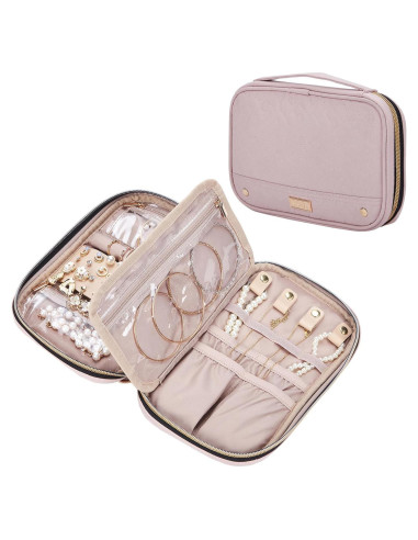 Estuche de Joyería NISHEL Rosa Organizador Compacto 24.1x14cm
