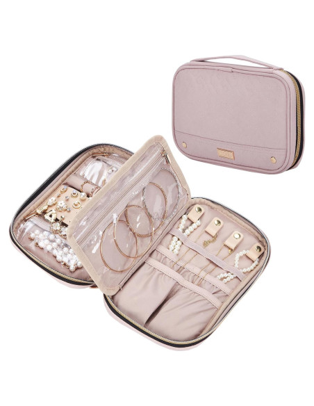 Estuche de Joyería NISHEL Rosa Organizador Compacto 24.1x14cm